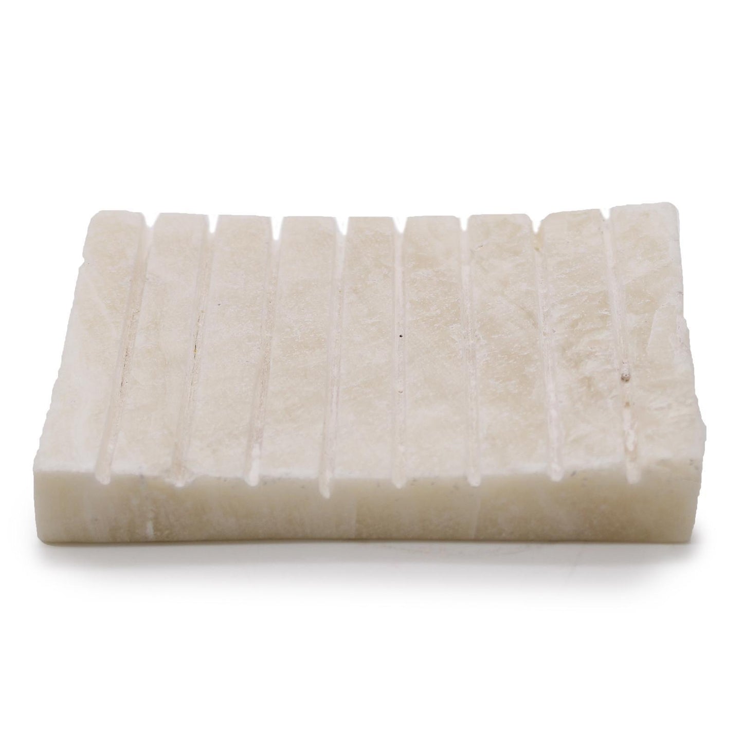 Jabonera Estriada De Onix Blanco
