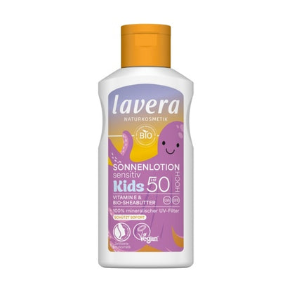 Loción Lavera solar sensitive kids SPF50