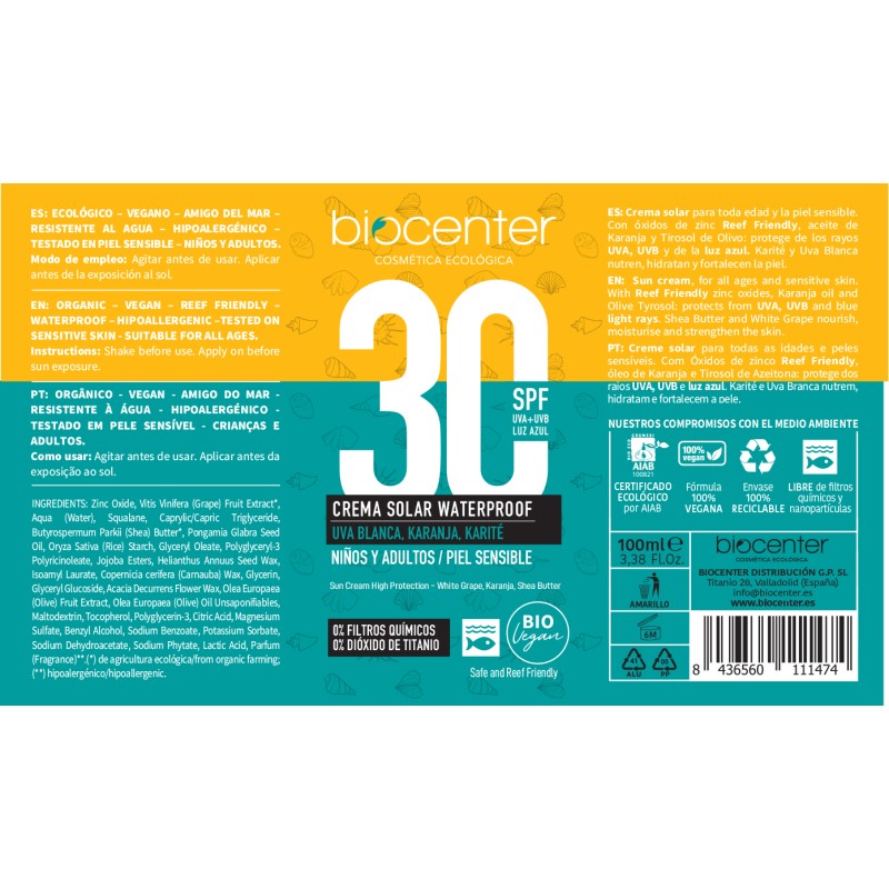 Crema Solar Natural SPF30 - Formato De Viaje