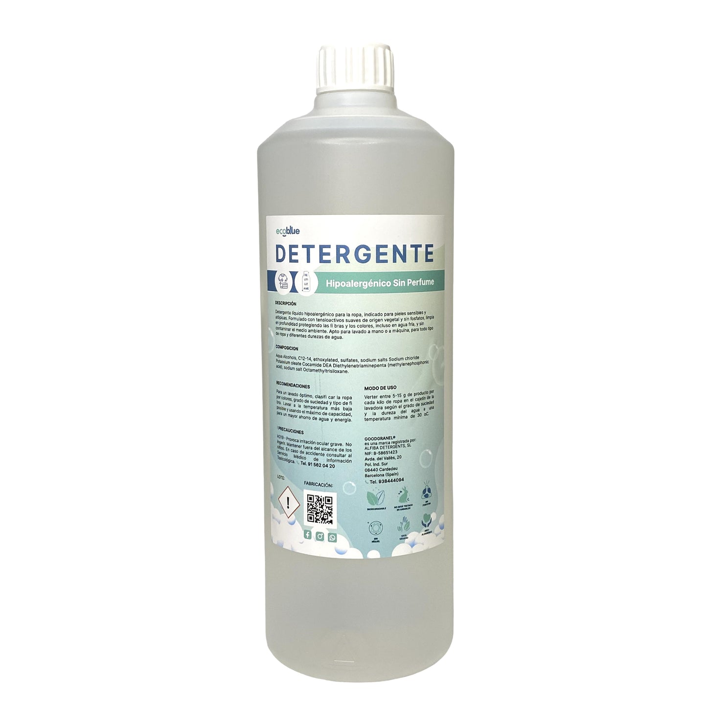 Detergente Bio Hipoalergenico Sin Perfume