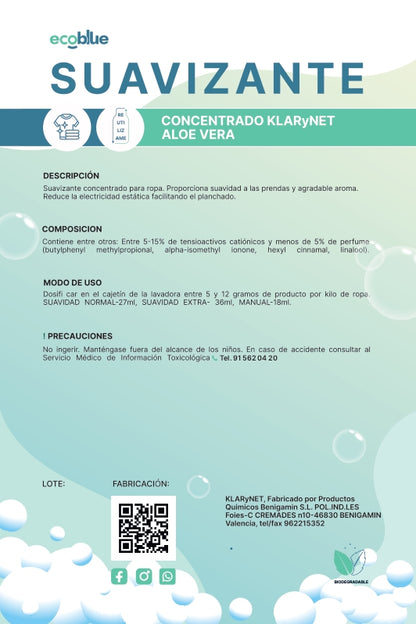 Suavizante Concentrado Klarynet Aloe Vera