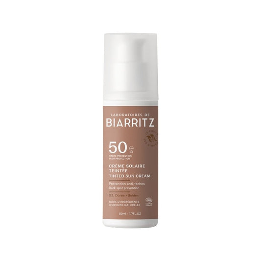 Protección solar facial color Dorado SPF 50 Laboratoires de Biarritz