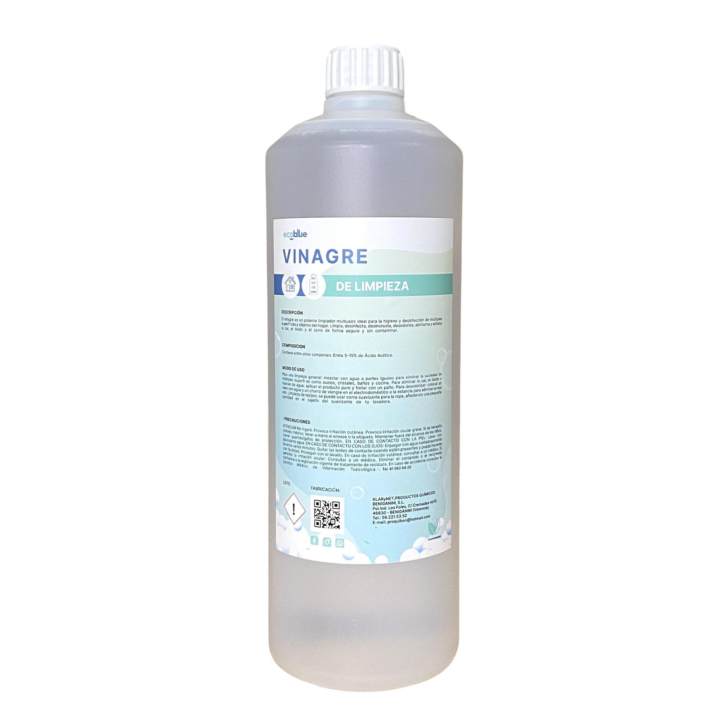 Vinagre de Limpieza Multiusos - Ecológico y Eficaz Bio 1L